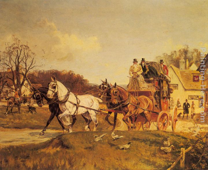A Coach and Four Leaving an Inn painting - Gilbert Scott Wright A Coach and Four Leaving an Inn art painting